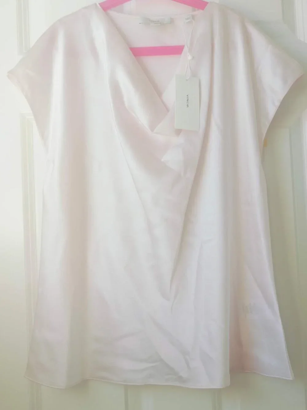 NWT Vince Satin Silk Cowl-Neck Blouse Shirt - Picture 5 of 7